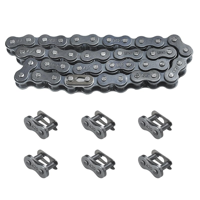 HOLATO Front #420 Roller Chain 42 Links + Master Link for 196cc 212cc 6.5hp Coleman CT200U CT200U-EX BT200X Baja Warrior Hensim Massimo TrailMaster MB165 MB200 Mini Bike Heavy Duty Parts - Image 5
